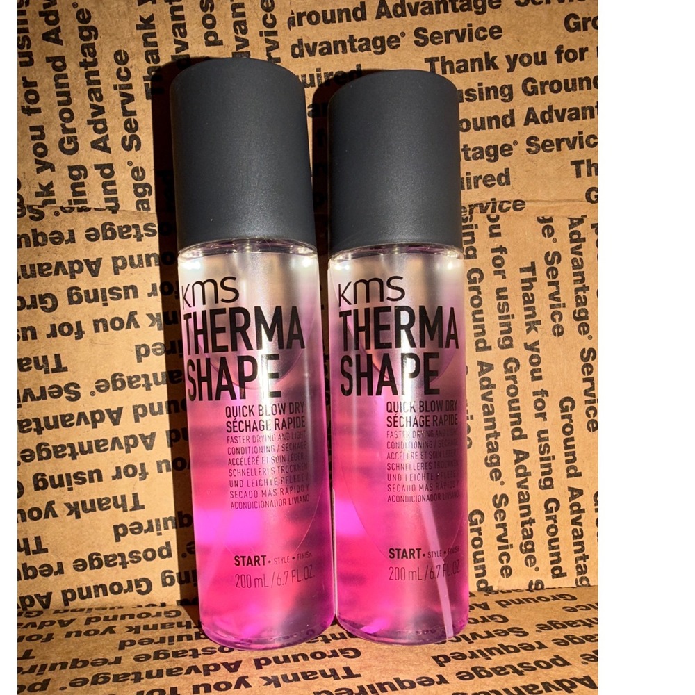 KMS Therma Shape Quick Blow‎ Dry Spray 6.7oz 200ml Set of 2 Heat Protectant